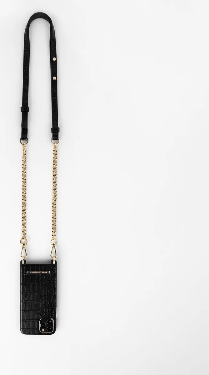 iDeal of Sweden Phone Necklace Case iPhone 8/7/6/6s/SE - Jet Black Croco