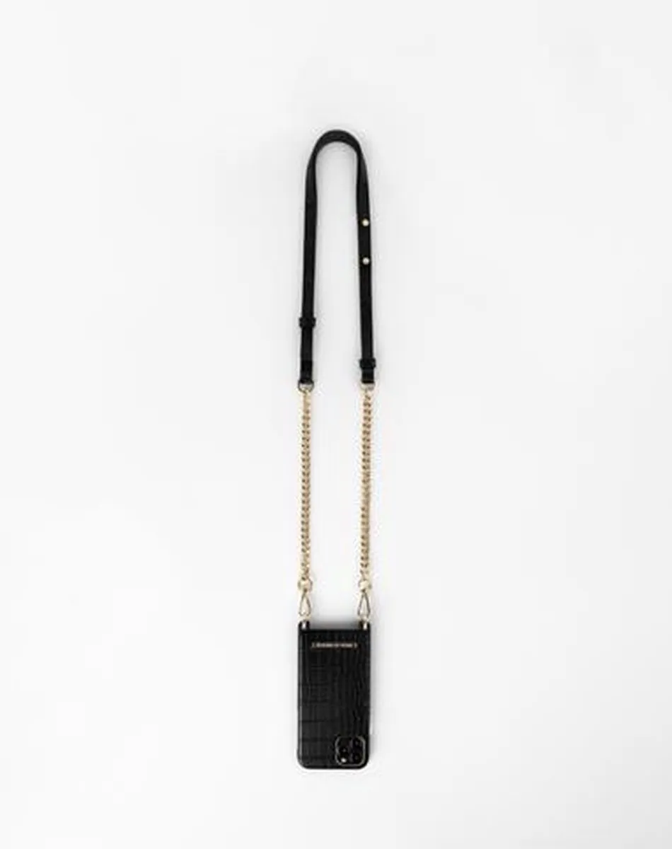 iDeal of Sweden Phone Necklace Case iPhone 8/7/6/6s/SE - Jet Black Croco - afbeelding 6 van 6