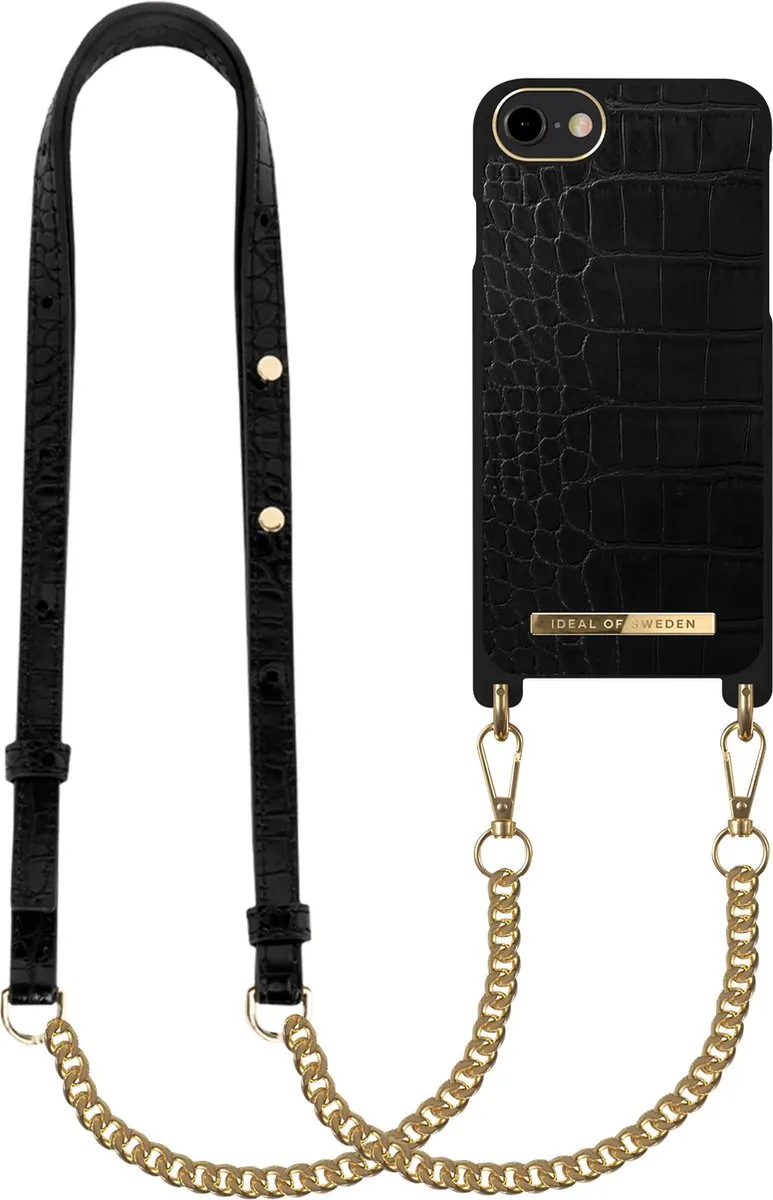 iDeal of Sweden Phone Necklace Case iPhone 8/7/6/6s/SE - Jet Black Croco