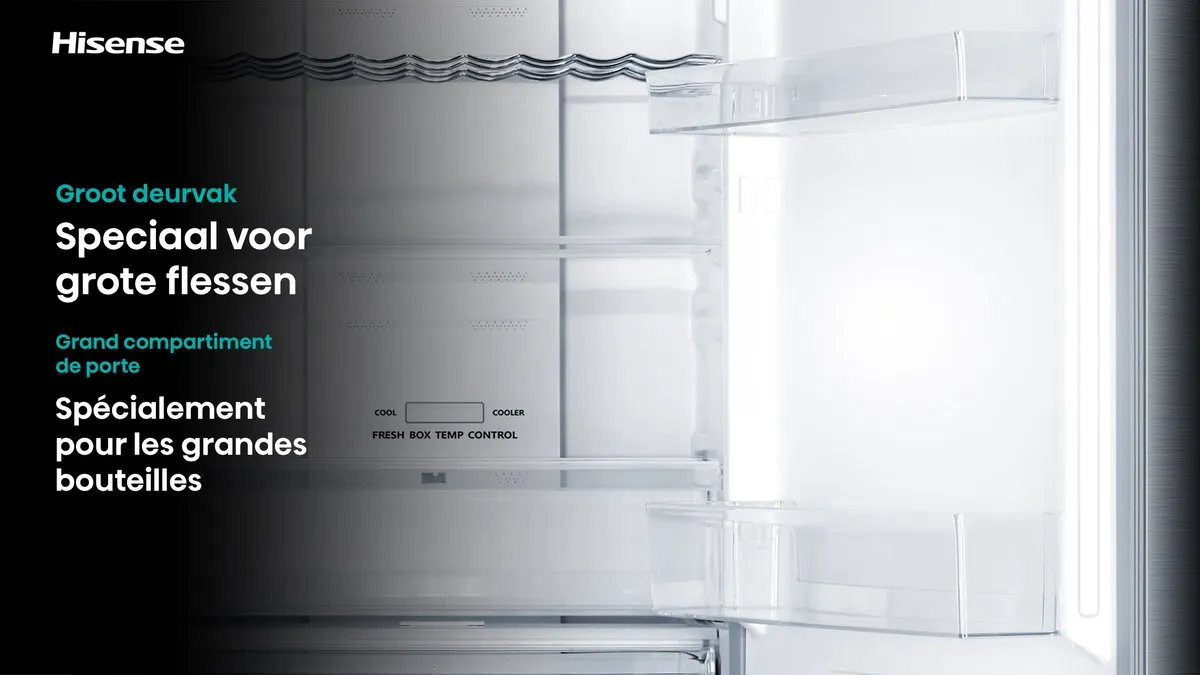 Hisense RB390N4BFC Koel-vriescombinatie 304L - No Frost - Zwart