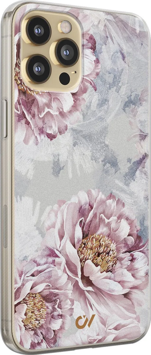 Casevibes iPhone 12 Hoesje Floral Print - Beige