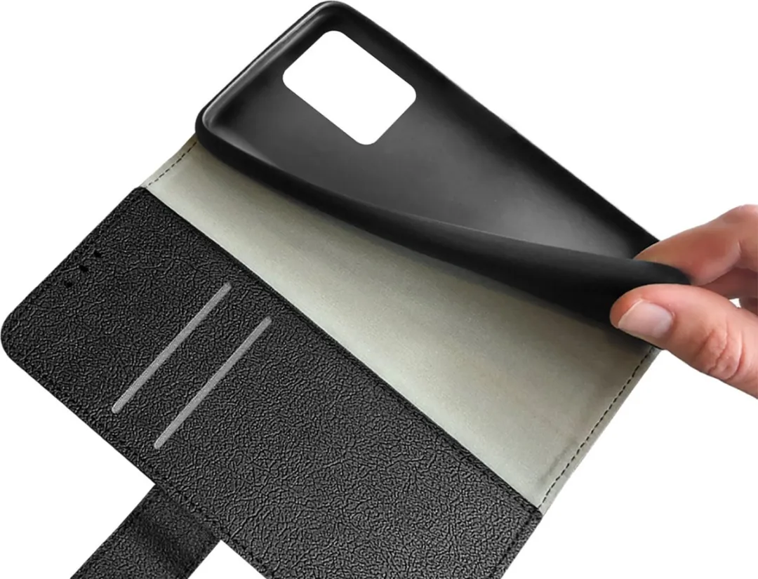 Just in Case Cazy Bookcase Classic Hoesje Xiaomi Redmi Note 12 Pro+ - 2 Pasjes - Zwart - afbeelding 4 van 6