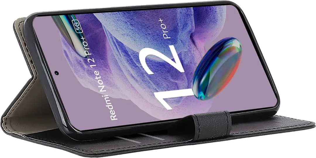 Just in Case Cazy Bookcase Classic Hoesje Xiaomi Redmi Note 12 Pro+ - 2 Pasjes - Zwart - afbeelding 2 van 6
