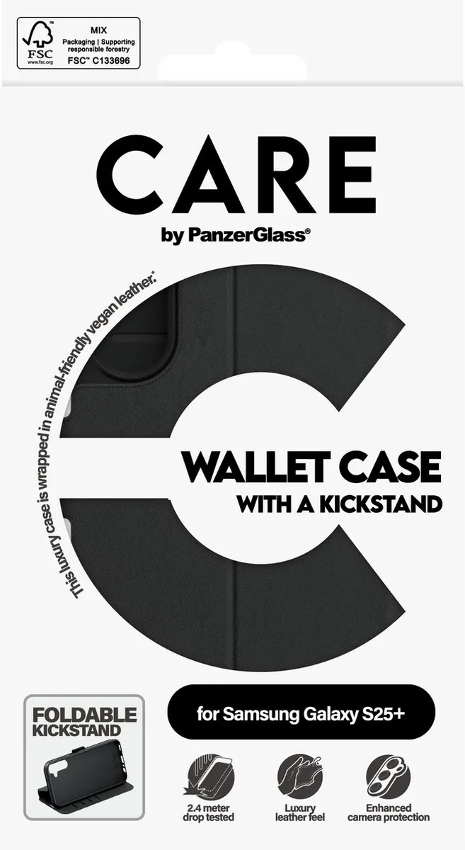 PanzerGlass CRRFEWLG37942 Wallet Case - Samsung Galaxy S25+ - Zwart