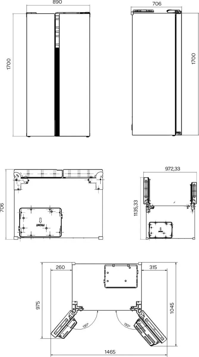 Inventum SKV0178R Amerikaanse Koelkast 555L - No Frost - 37 dB