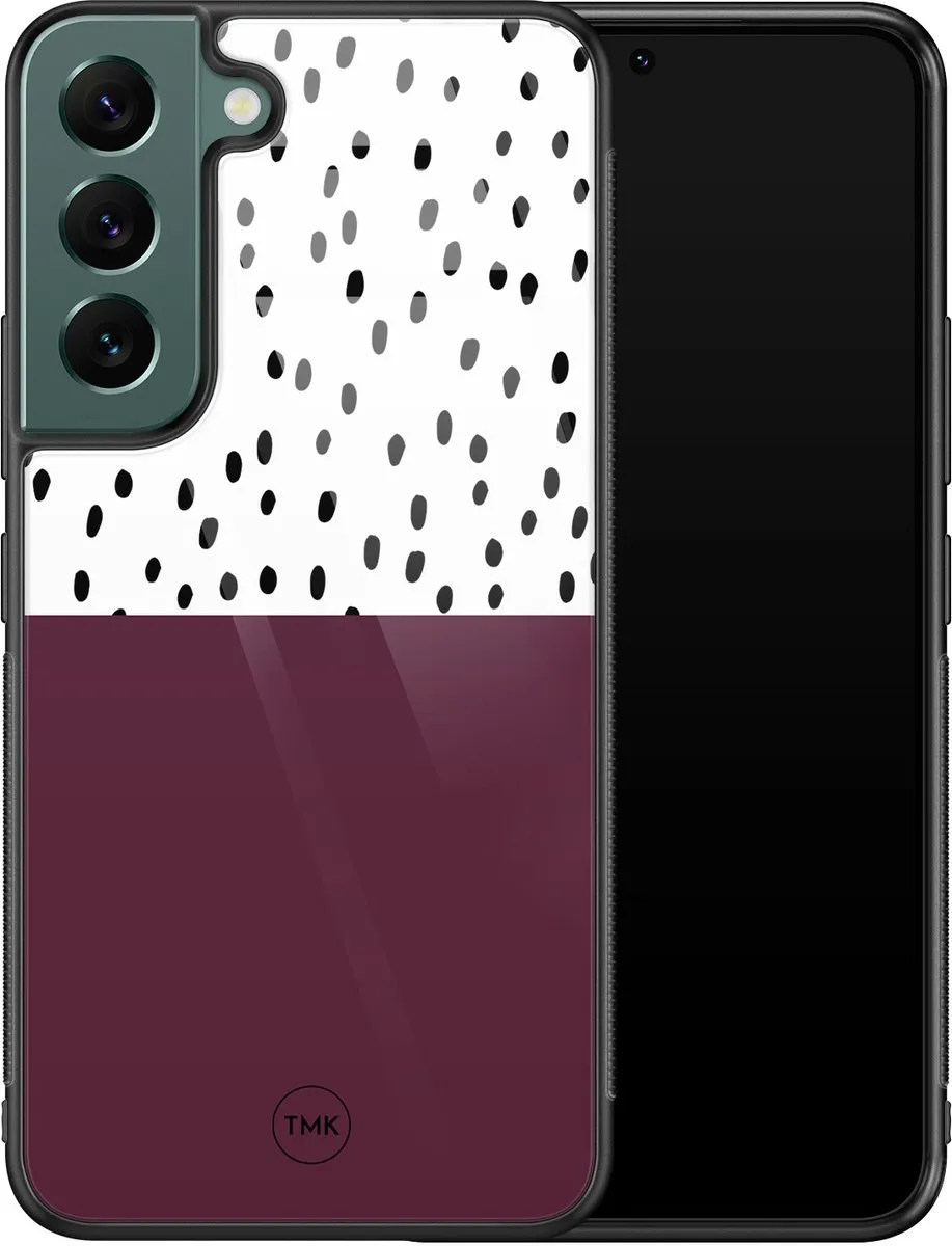 Casevibes Hoesje Samsung Galaxy S22 - Paars Burgundy Dots - TPU Luxe Case