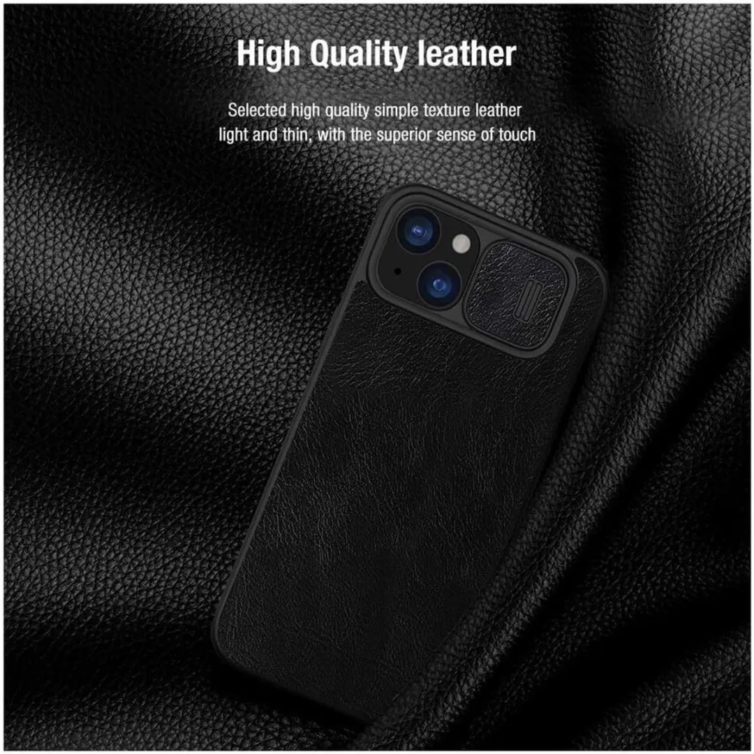 Nillkin Qin Pro Hoesje iPhone 15 Plus - 2 Pasjes - Zwart