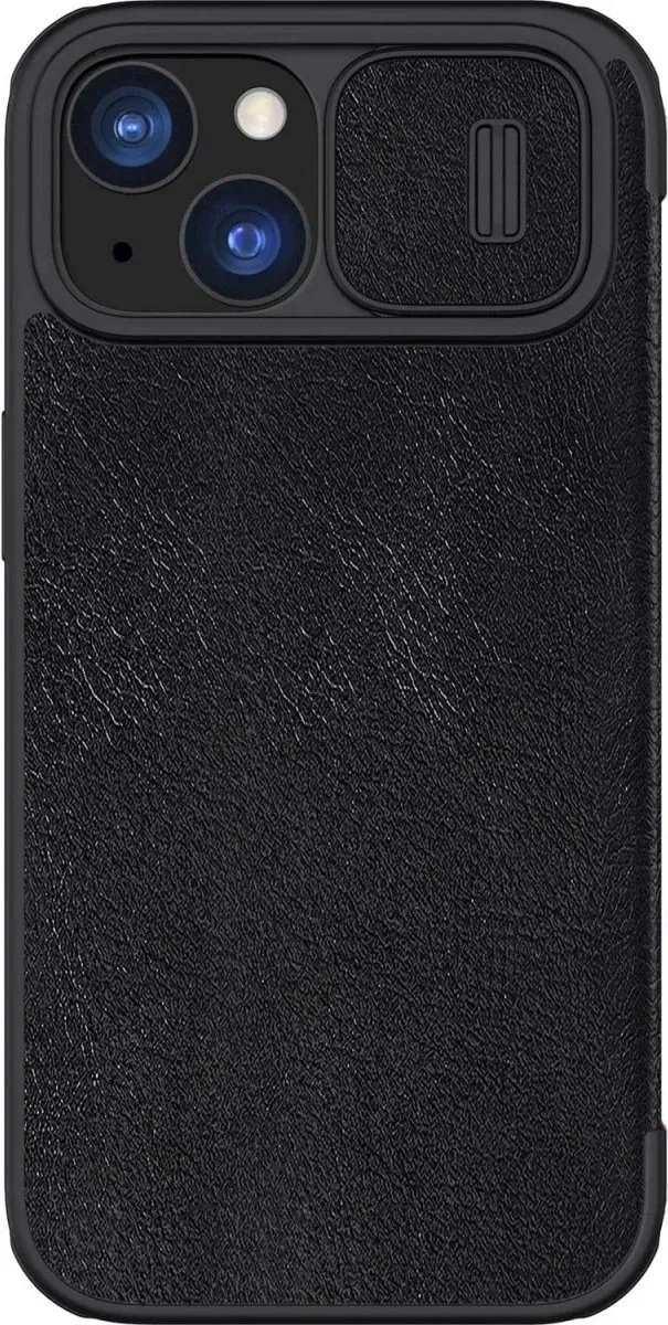 Nillkin Qin Pro Hoesje iPhone 15 Plus - 2 Pasjes - Zwart