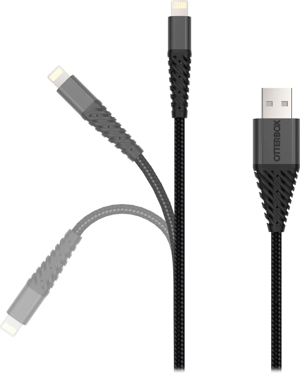 OtterBox Lightning Kabel 2m - Zwart - afbeelding 2 van 6