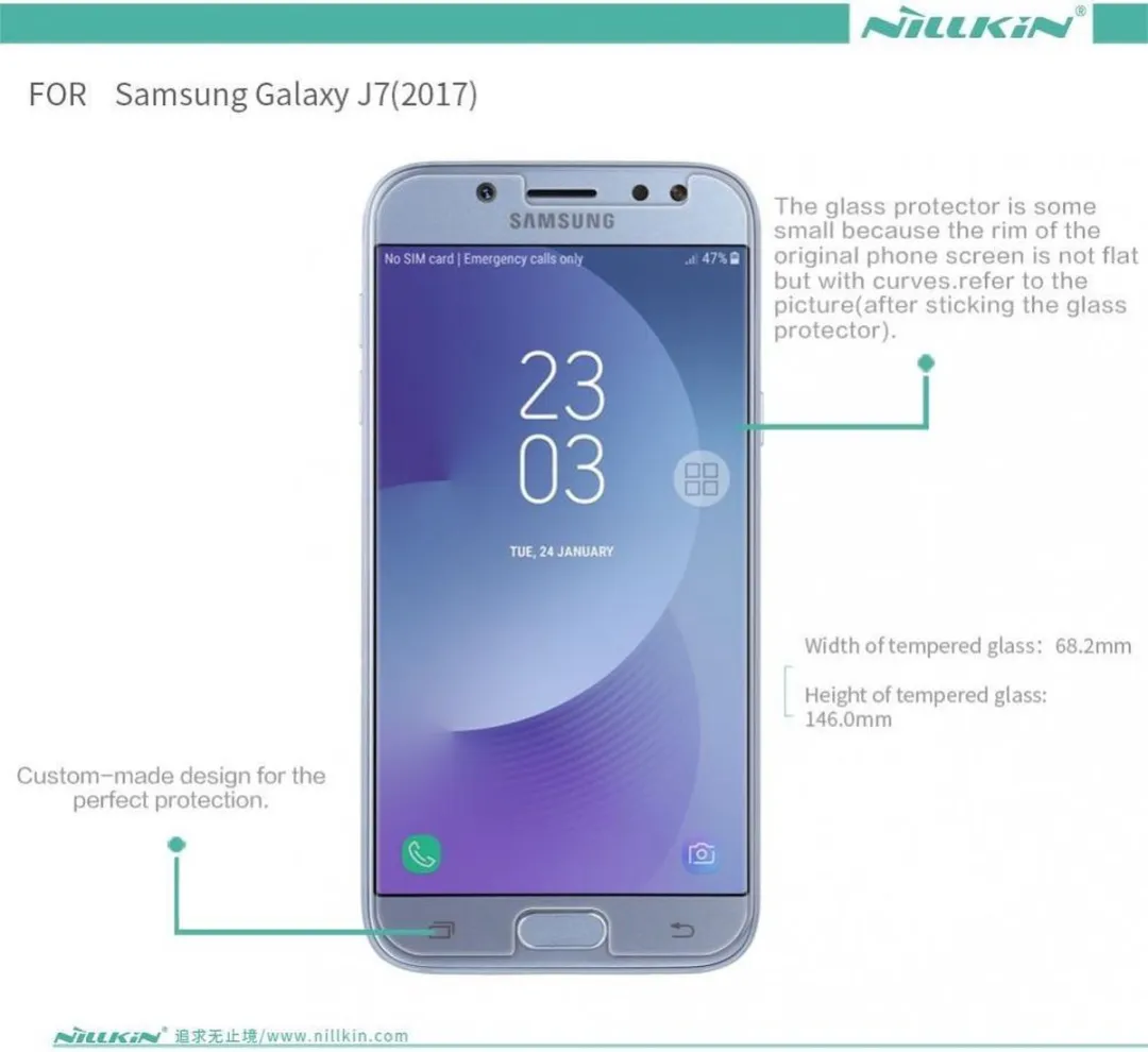 Nillkin Tempered Glass Screenprotector Samsung Galaxy J7 (2017) - 9H Nano - afbeelding 6 van 6