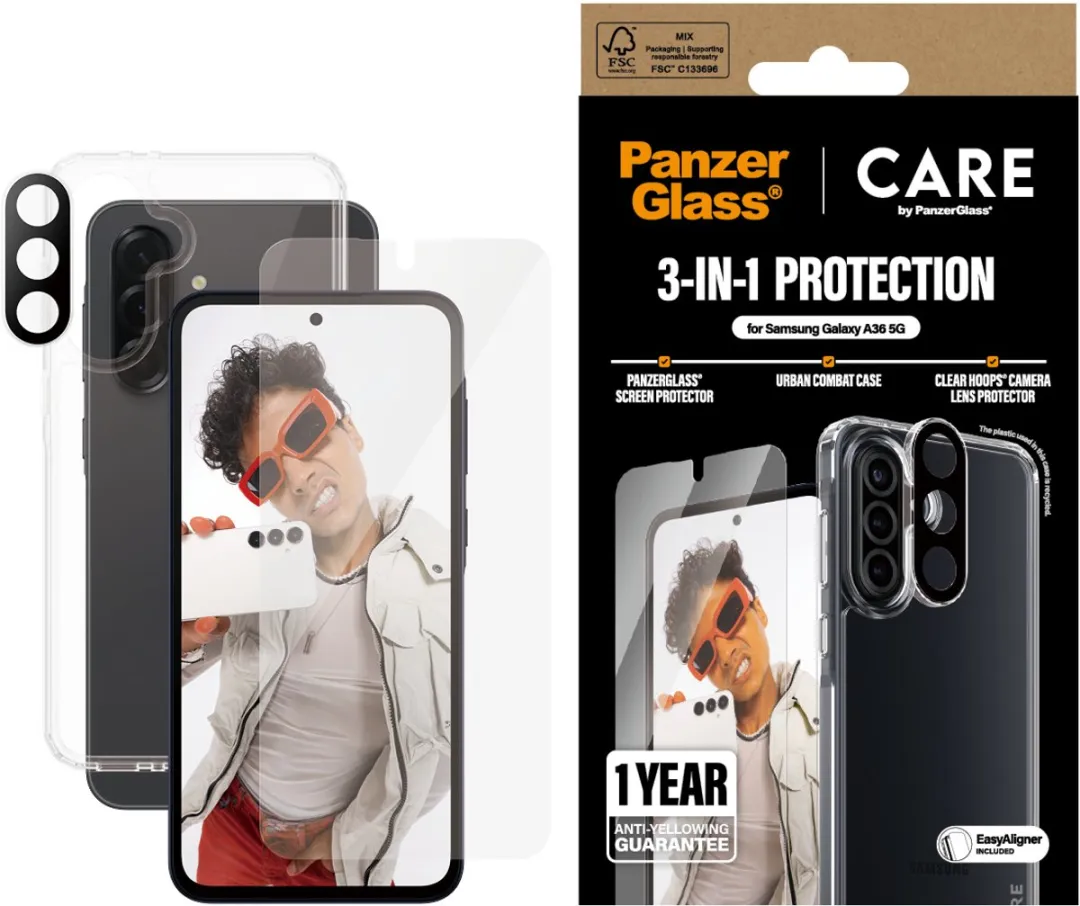 PanzerGlass Care Set 3-in-1 Samsung Galaxy A36 5G - Zwart
