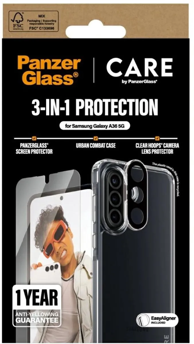 PanzerGlass Care Set 3-in-1 Samsung Galaxy A36 5G - Zwart - afbeelding 6 van 6