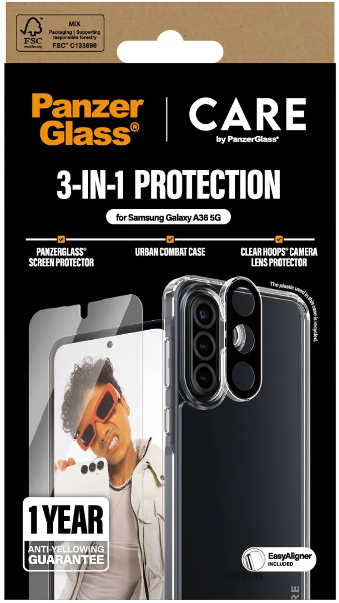 PanzerGlass Care Set 3-in-1 Samsung Galaxy A36 5G - Zwart