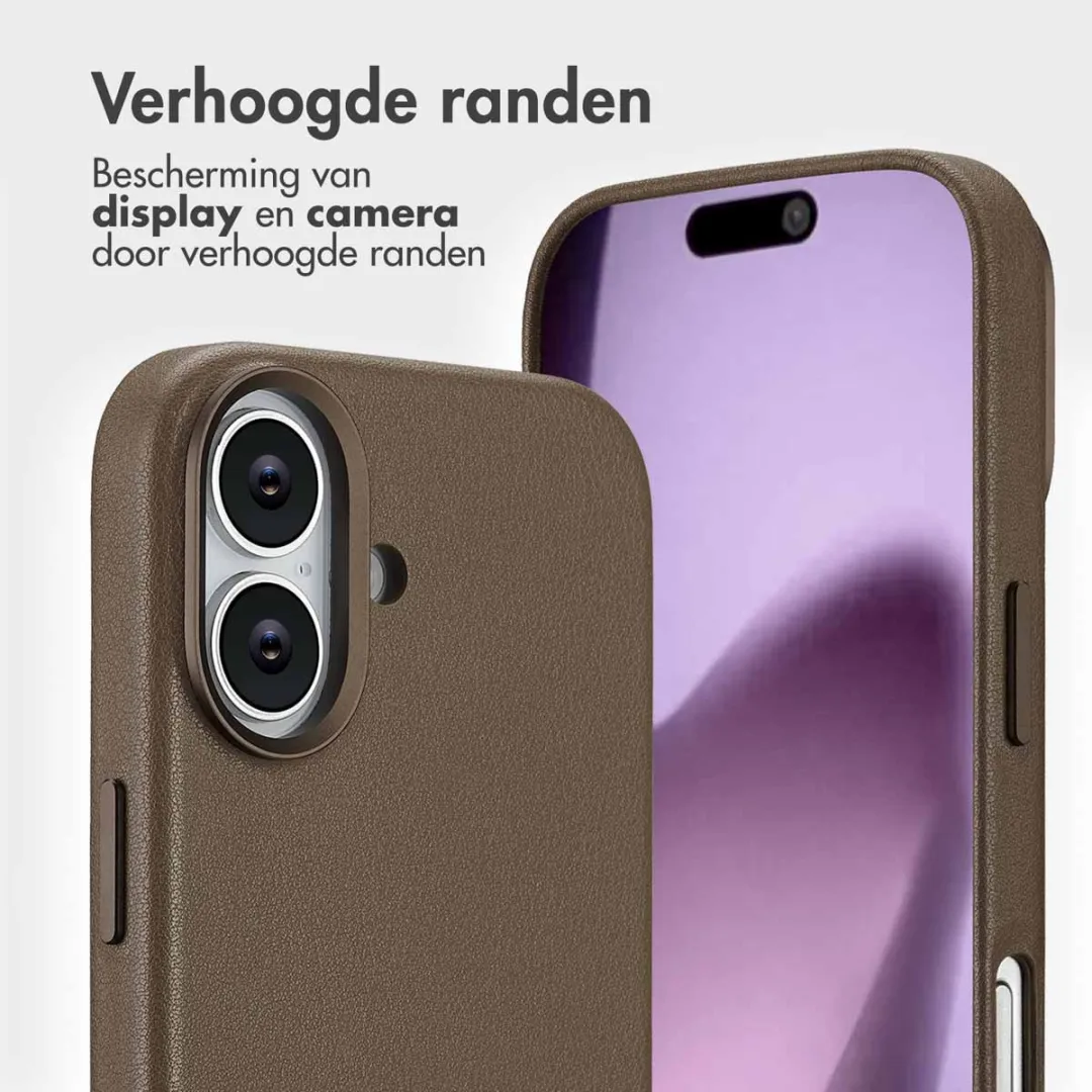 Accezz iPhone 17 Hoesje - Leather Bookcase 2-in-1 - Bruin