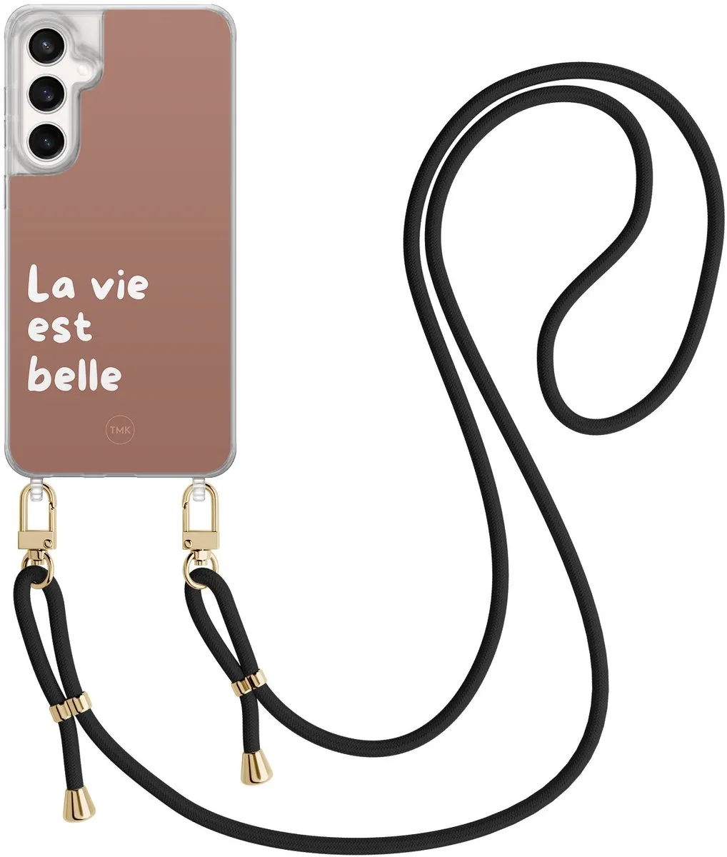 Casevibes S24 FE Telefoonhoesje - Bruin - Crossbody - Met koord CV/S/S24FE/C/005