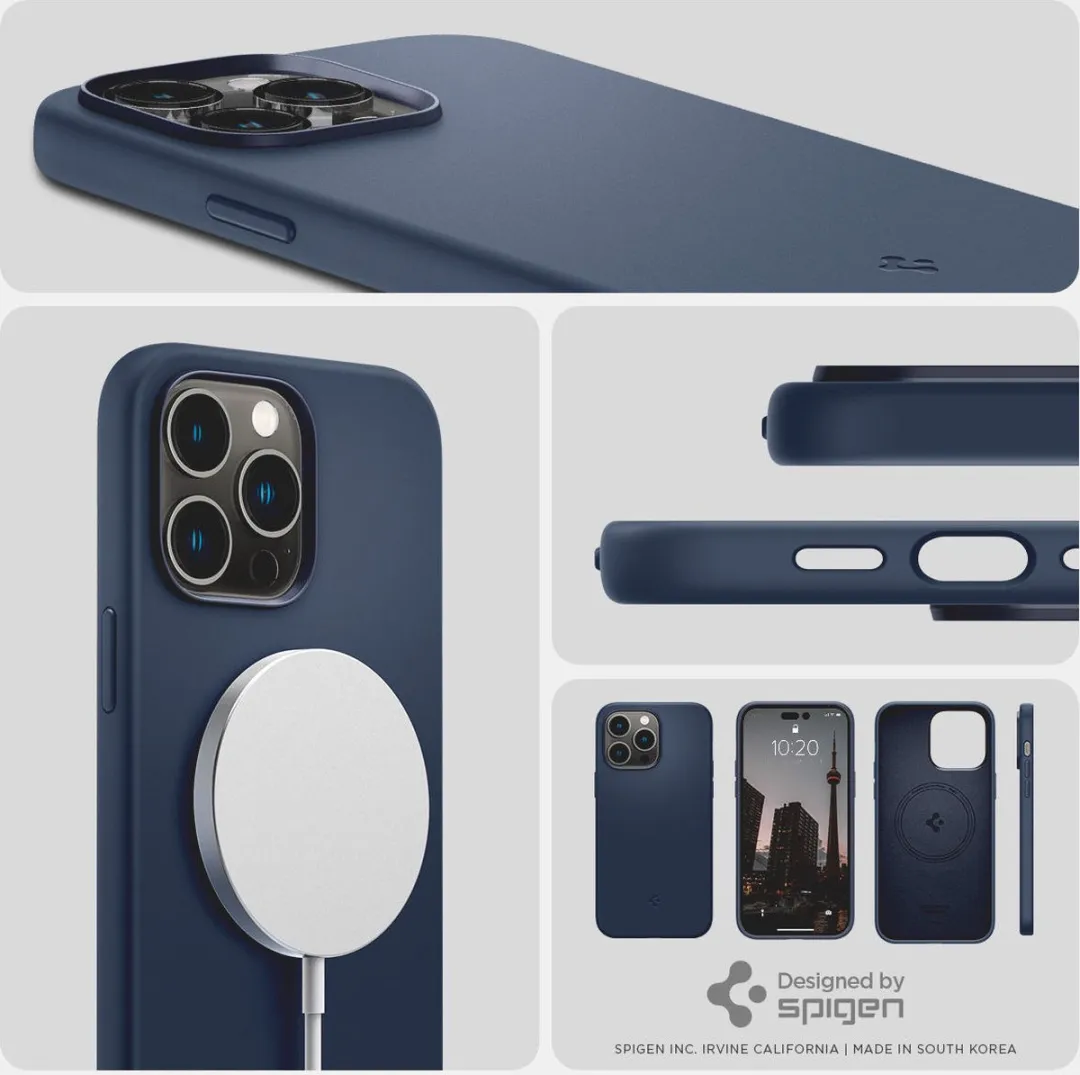 Spigen Silicone Fit ACS04847 Hoesje - iPhone 14 Pro Max - Blauw - afbeelding 6 van 6