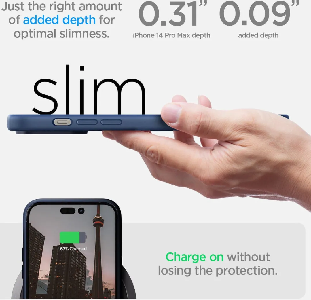 Spigen Silicone Fit ACS04847 Hoesje - iPhone 14 Pro Max - Blauw