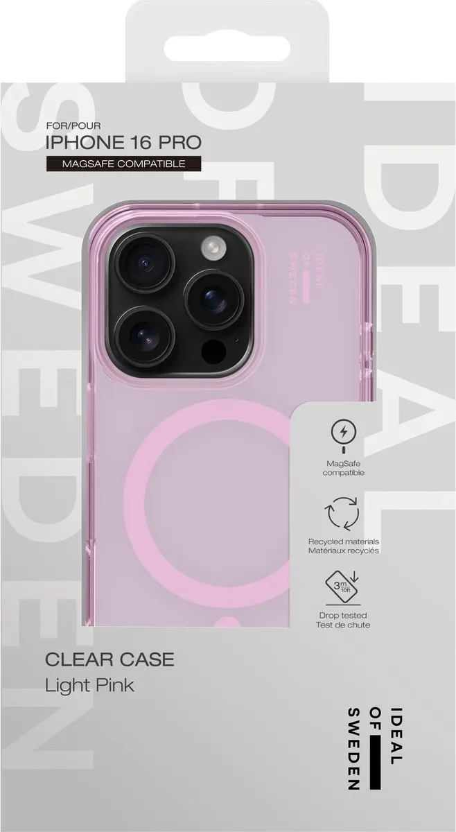 iDeal of Sweden iPhone 16 Pro Clear Case Light Pink - MagSafe - IDCLCMS-I2461P-512
