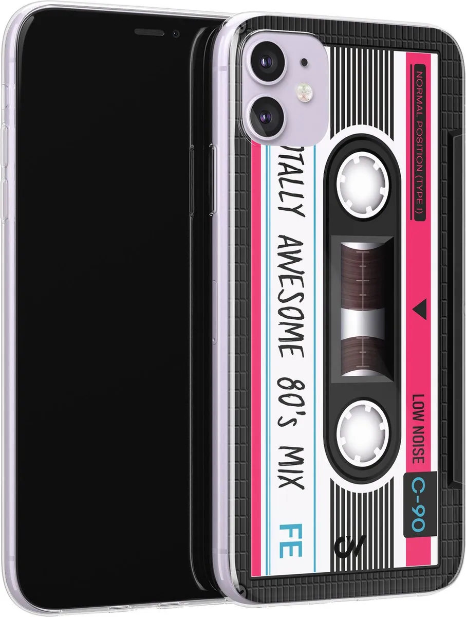 Casevibes Hoesje iPhone 11 Cassette - Zwart