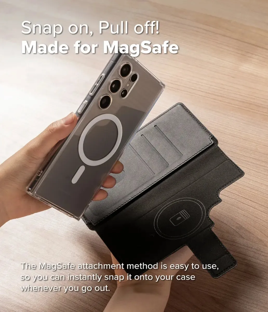 Ringke Folio Grip Wallet Hoesje - Samsung Galaxy S25 Ultra - Zwart
