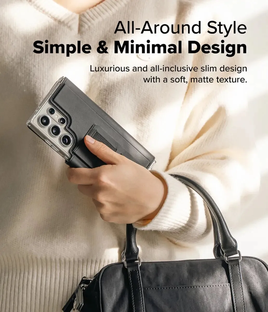 Ringke Folio Grip Wallet Hoesje - Samsung Galaxy S25 Ultra - Zwart