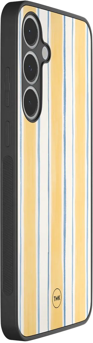 Casevibes S/S24FE/B/004 Hoesje Samsung Galaxy S24 FE - Gestreept Geel