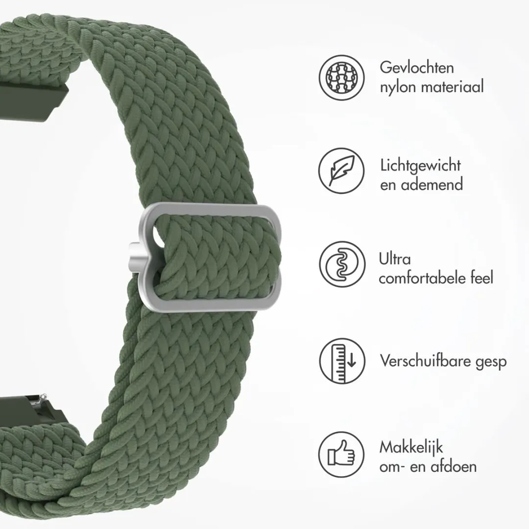 Imoshion Nylon Geweven Smartwatchband 22mm - Groen
