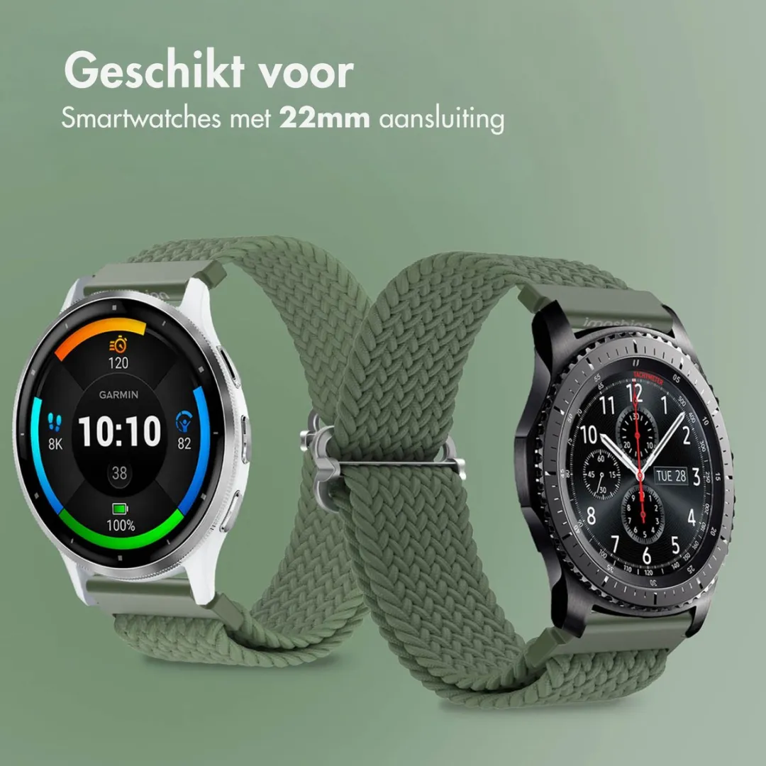 Imoshion Nylon Geweven Smartwatchband 22mm - Groen