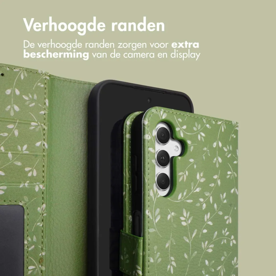 Imoshion Galaxy A54 Hoesje Green Flowers - 3 Pasjes