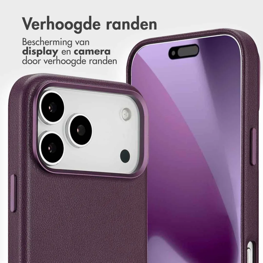 Accezz Hoesje iPhone 17 Pro Max - Leather Bookcase 2-in-1 - Heath Purple