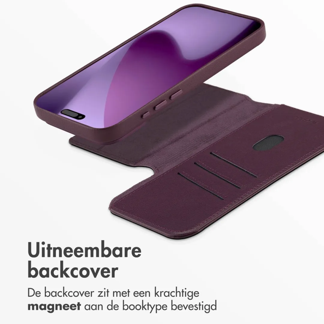 Accezz Hoesje iPhone 17 Pro Max - Leather Bookcase 2-in-1 - Heath Purple