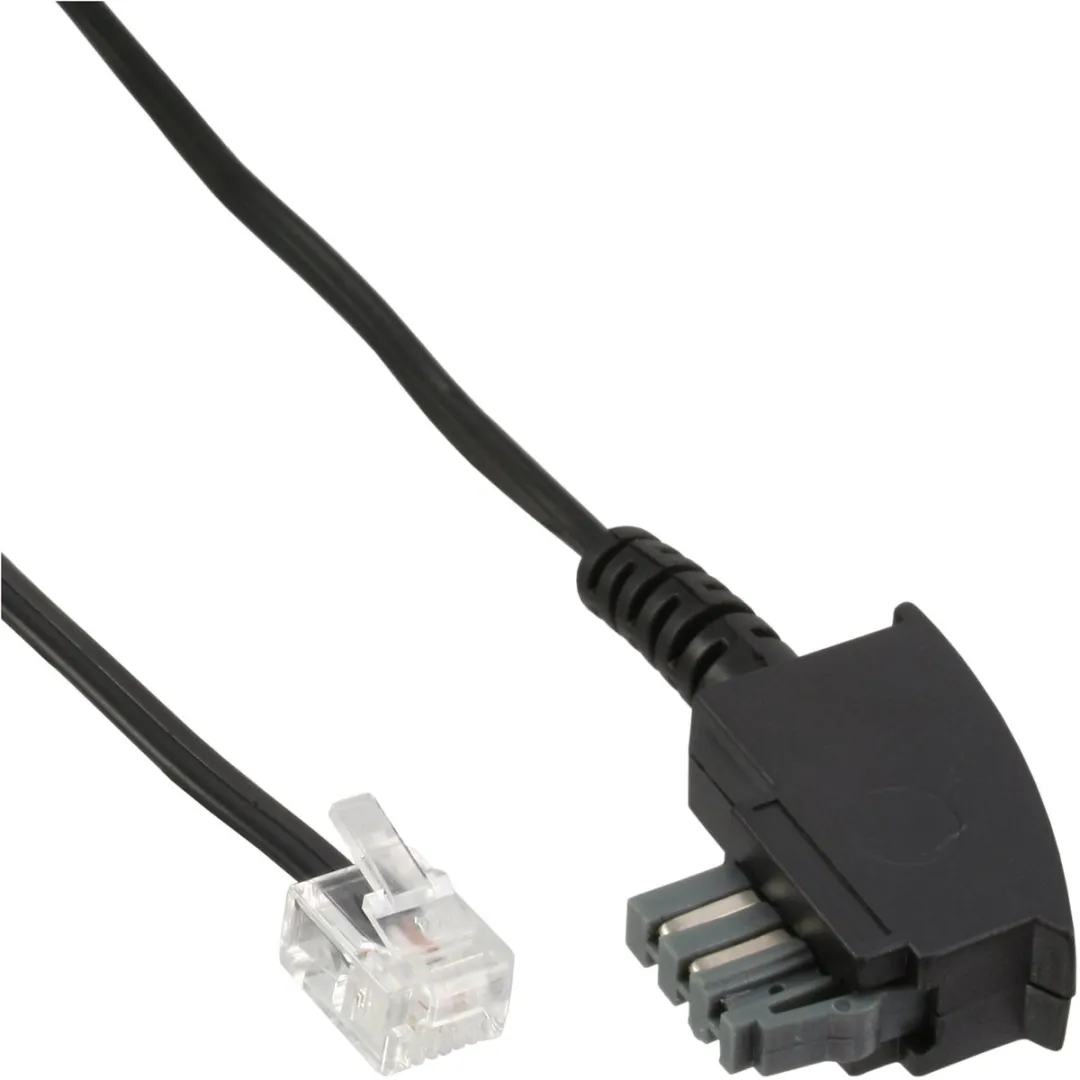 InLine TAE-N naar RJ11 6P4C Kabel 10m - Zwart