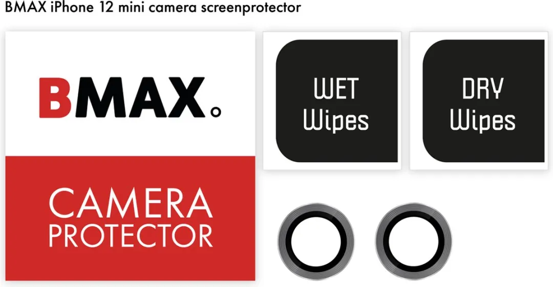 BMAX iPhone 12 Mini Camera Beschermglas - Grijs - afbeelding 2 van 4