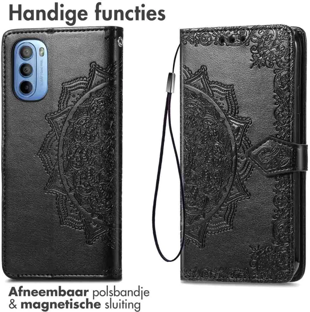 Imoshion Moto G14 Hoesje - Mandala Bookcase - Zwart