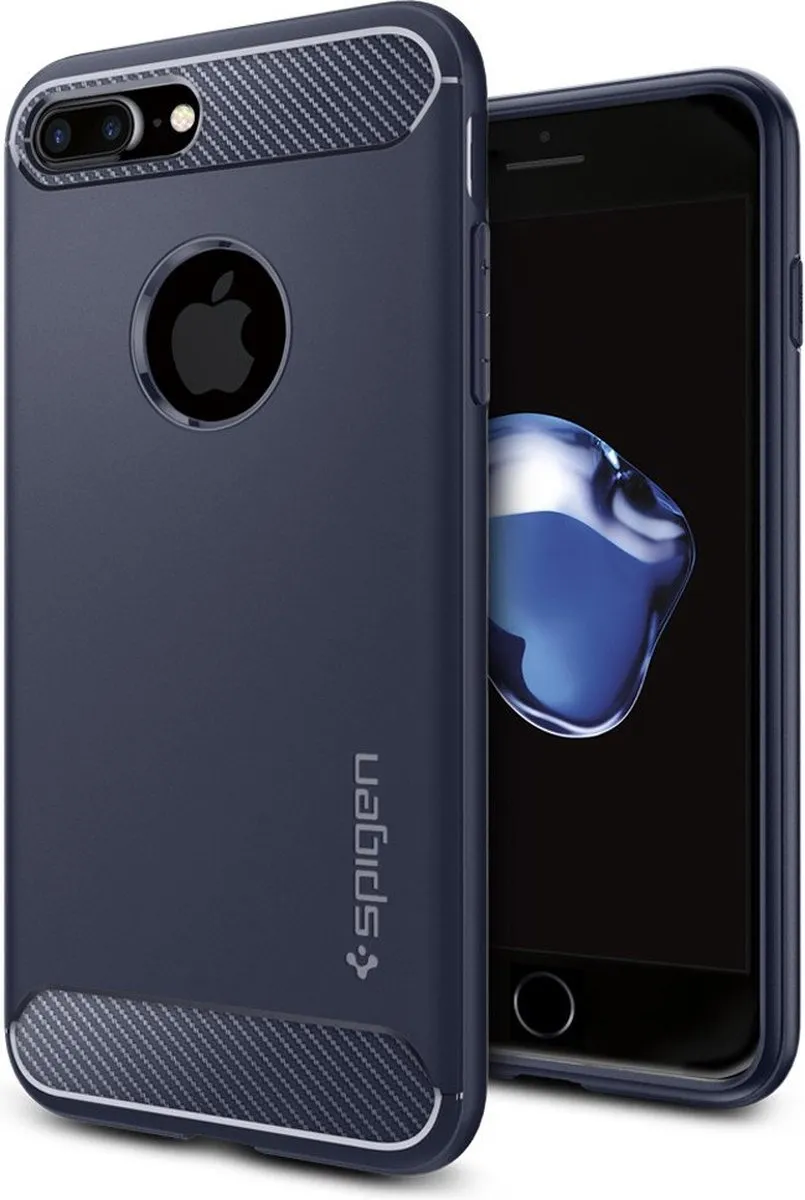 Spigen Rugged Armor iPhone 7 Plus 8 Plus Hoesje - Blauw