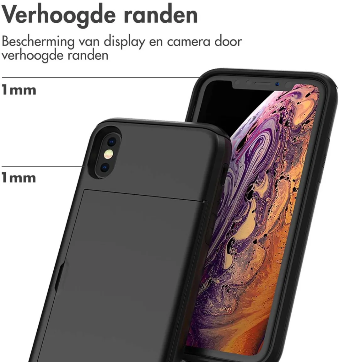 Imoshion Hoesje iPhone Xs - Pasjeshouder 2 Stuks - Zwart
