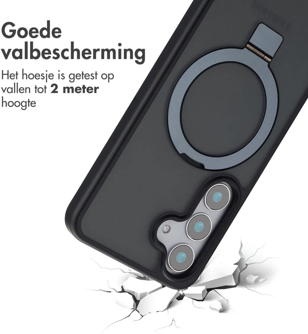 Accezz Hoesje Samsung Galaxy S25 Magnetische Ring - Zwart