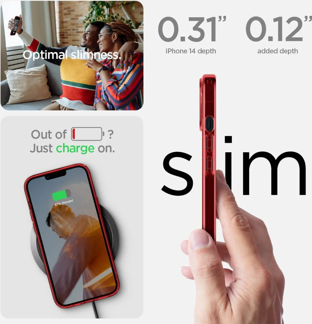 Spigen Ultra Hybrid ACS04896 iPhone 14 Plus Hoesje - Rood - afbeelding 6 van 6