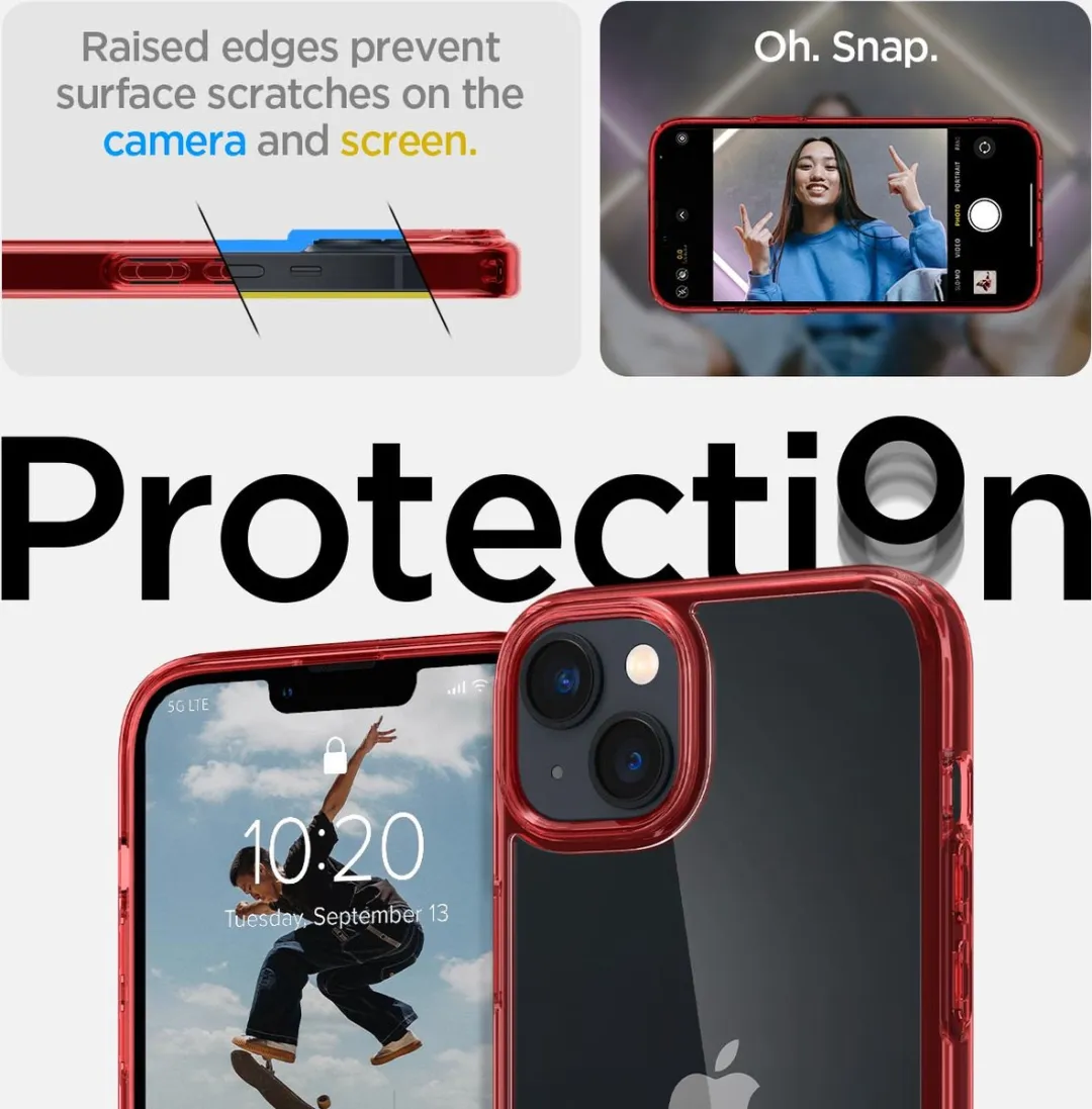 Spigen Ultra Hybrid ACS04896 iPhone 14 Plus Hoesje - Rood