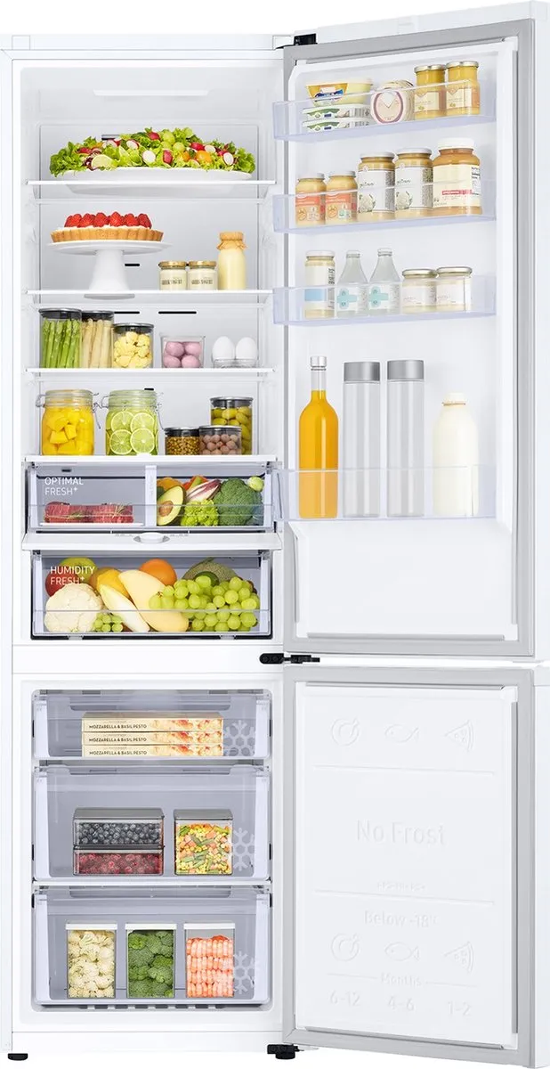 Samsung RB38C603CWW Vrijstaande Koel-vriescombinatie 390L - Wit