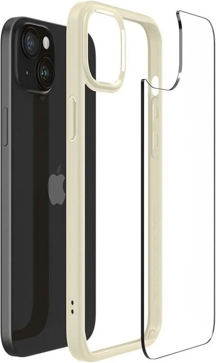Spigen Crystal Hybrid ACS06461 Hoesje - iPhone 15 Plus - Transparant Bruin