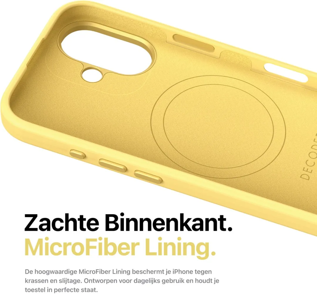 Decoded Siliconen Hoesje iPhone 16 - Popcorn Geel - Antibacterieel