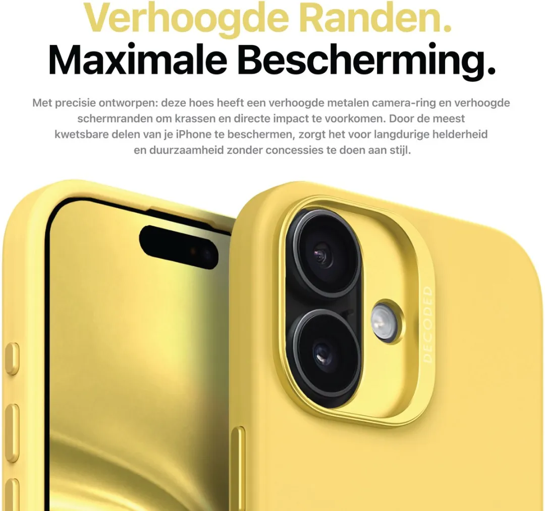 Decoded Siliconen Hoesje iPhone 16 - Popcorn Geel - Antibacterieel
