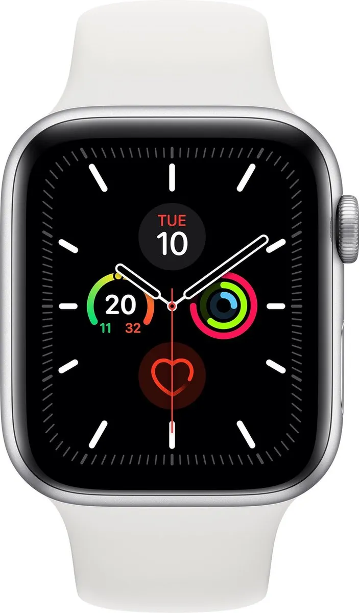 Apple Watch Series 5 MWWC2FD/A - 44mm - Zilverkleurig Wit