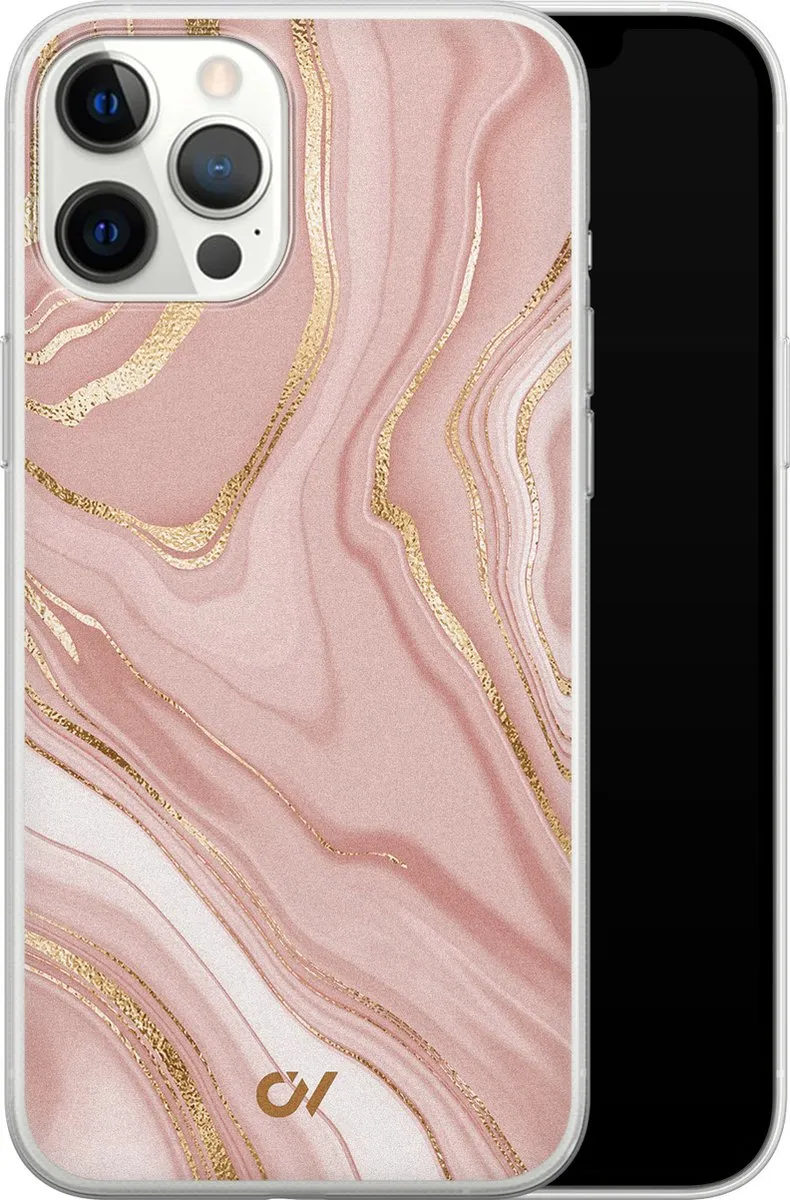 Casevibes Hoesje iPhone 12 Pro Max Rose Marble - A/12PM/UV/014