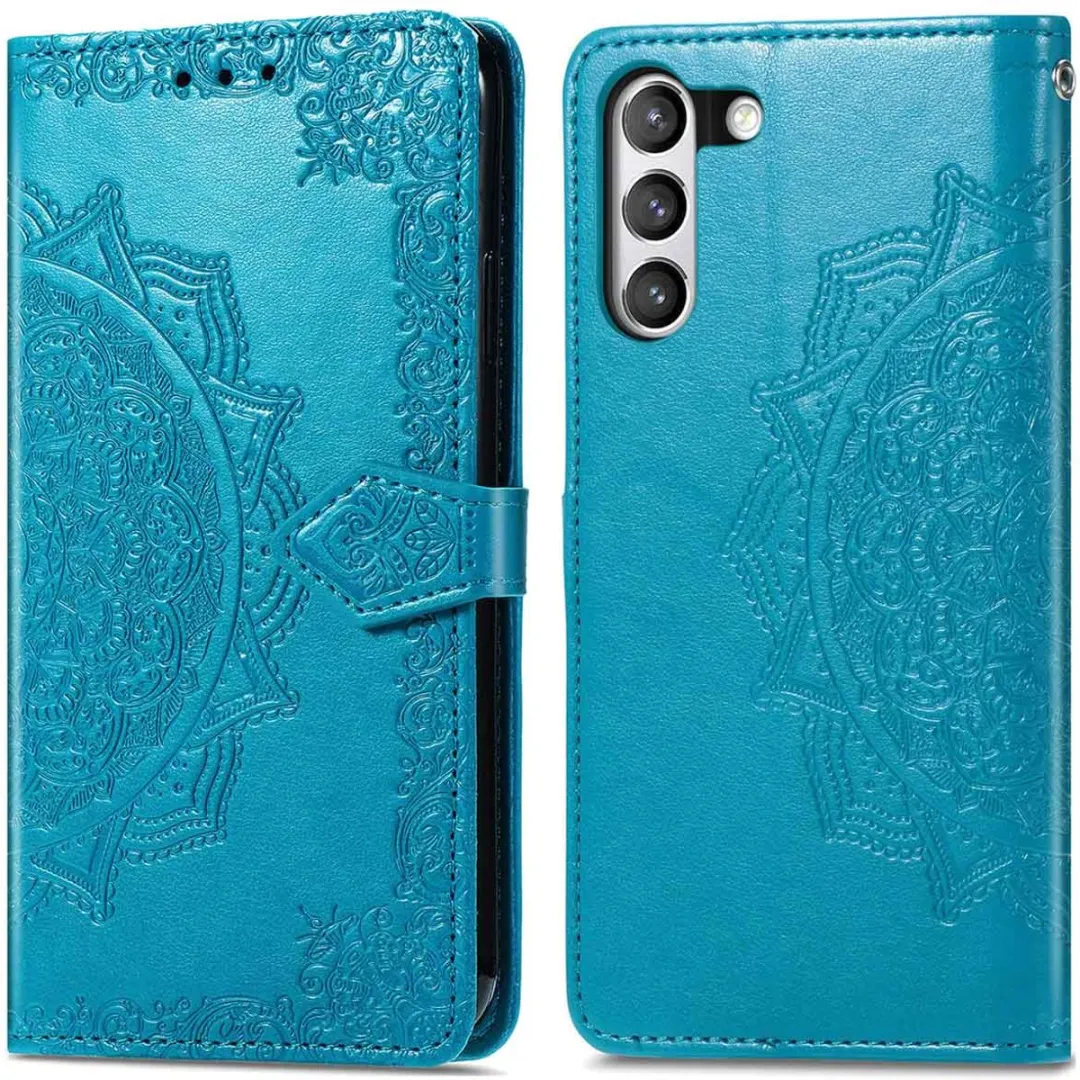 Imoshion Hoesje Samsung Galaxy S21 FE Mandala Bookcase Turquoise