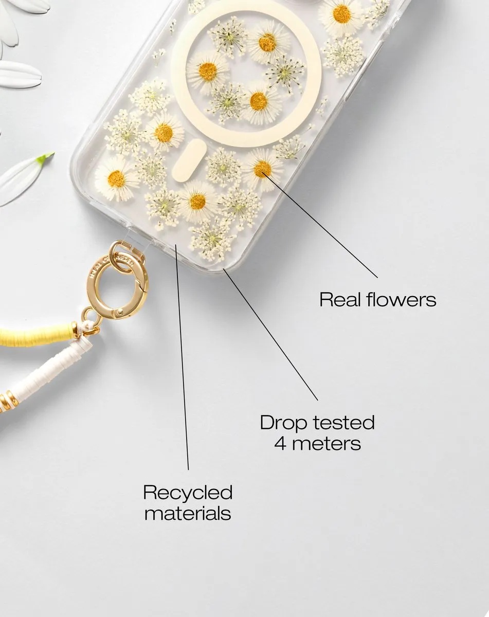 iDeal of Sweden Clear Case Premium MagSafe iPhone 15 Pro Max - Daisy Bloom