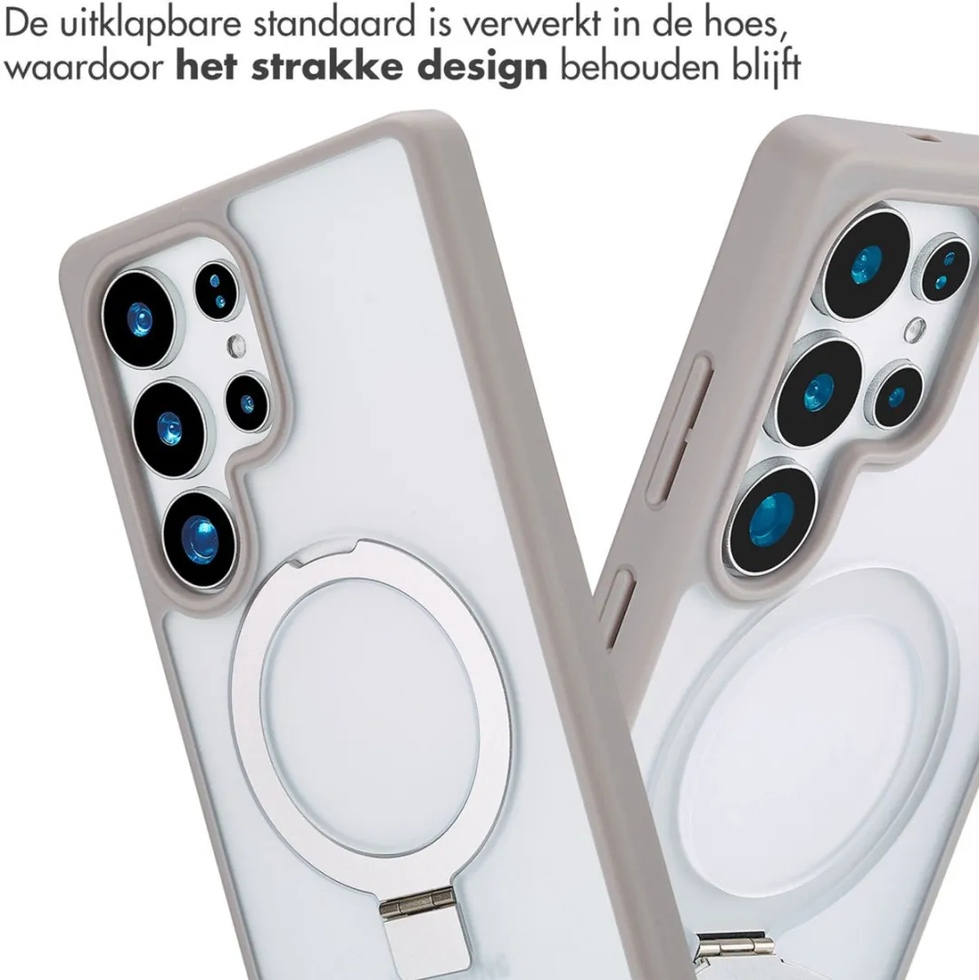Accezz Hoesje Samsung Galaxy S25 Ultra Ring Stand - Grijs