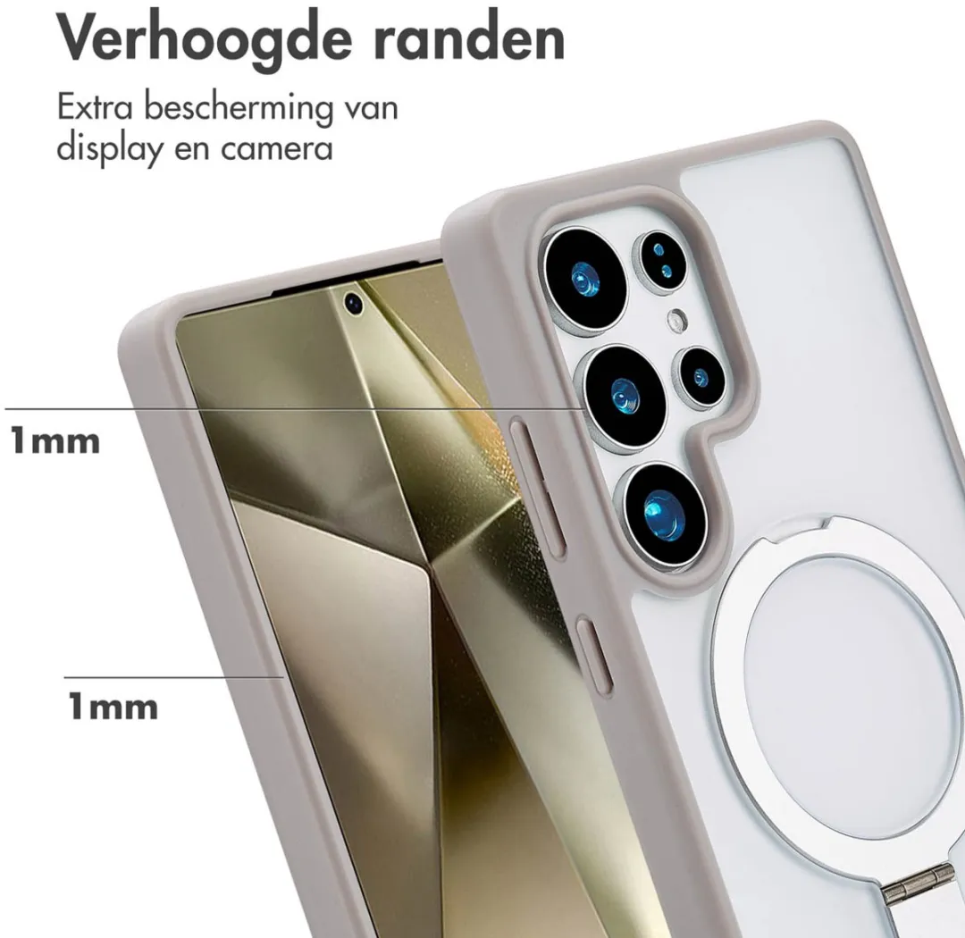 Accezz Hoesje Samsung Galaxy S25 Ultra Ring Stand - Grijs