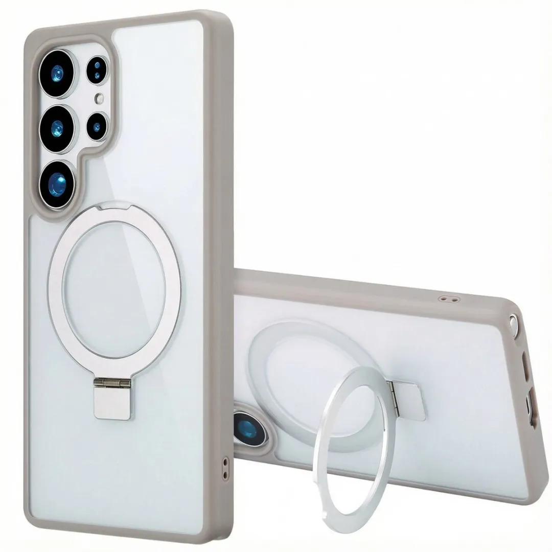 Accezz Hoesje Samsung Galaxy S25 Ultra Ring Stand - Grijs